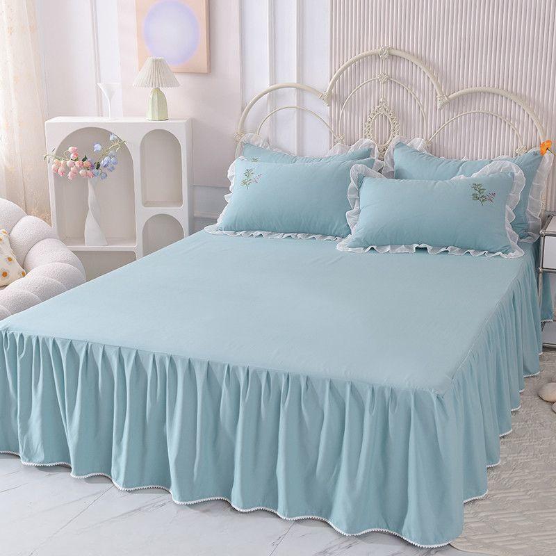 Saisonale universelle, hautfreundliche Tagesdecke, dicke Bettlaken mit Baumwollpolsterung, moderner, minimalistischer Anti-Rutsch-Schutzbezug