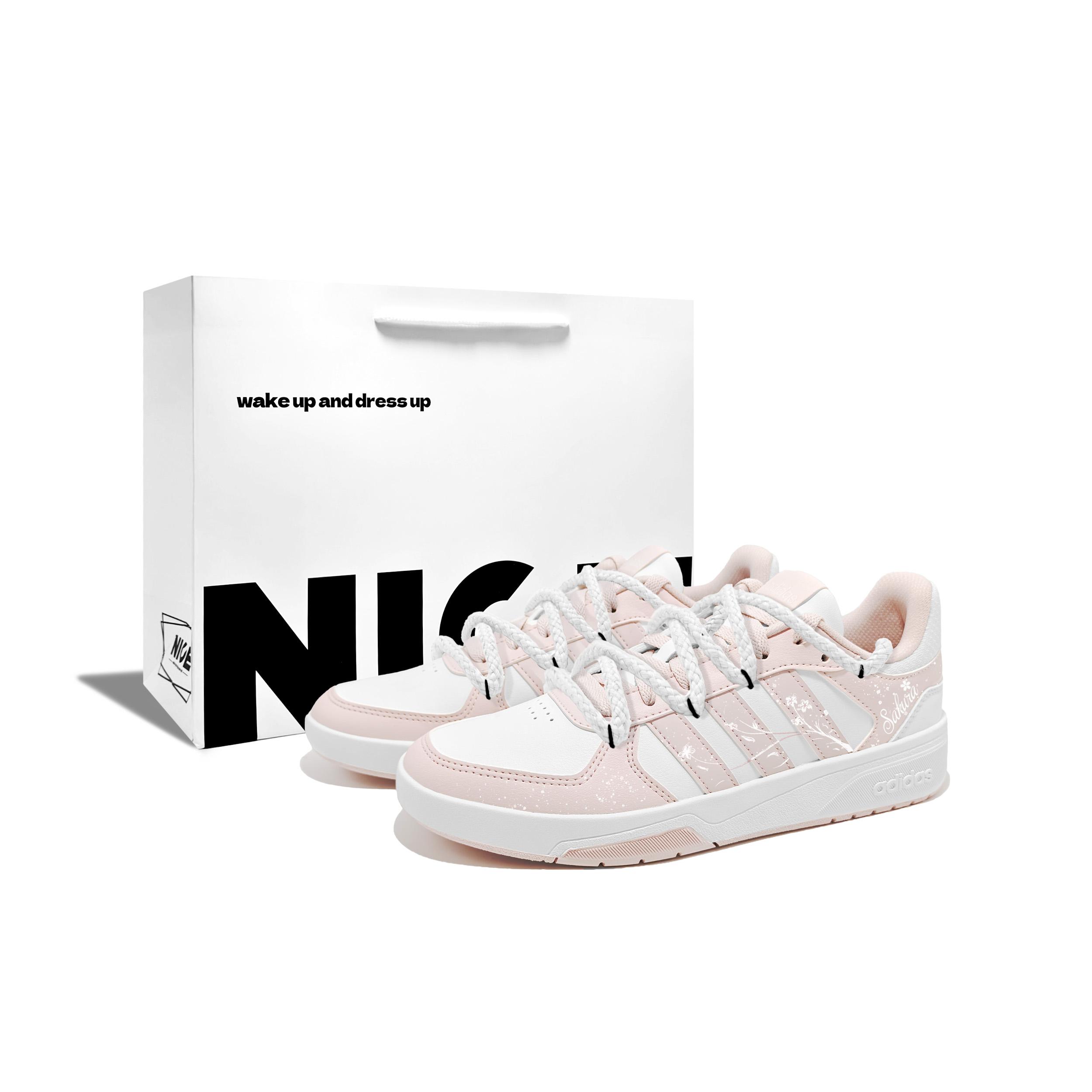 

Adidas COURTBEAT Cherry Blossom Charm Synthetic Leather Slip Resistant Cushioning Abrasion Resistant Low top KI6785(Team1002--BOX) 35⅔