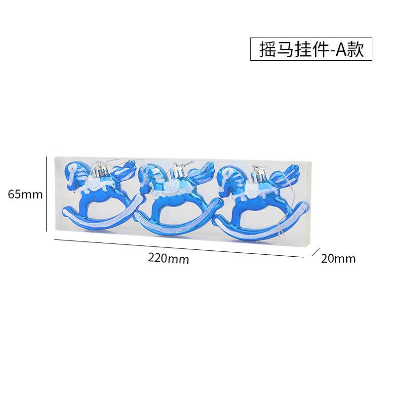 Christmas Tree Decoration Pony Plastic Plating Rocking Horse Pendant Home Decor Hanging New Year Gift Christmas Ornaments