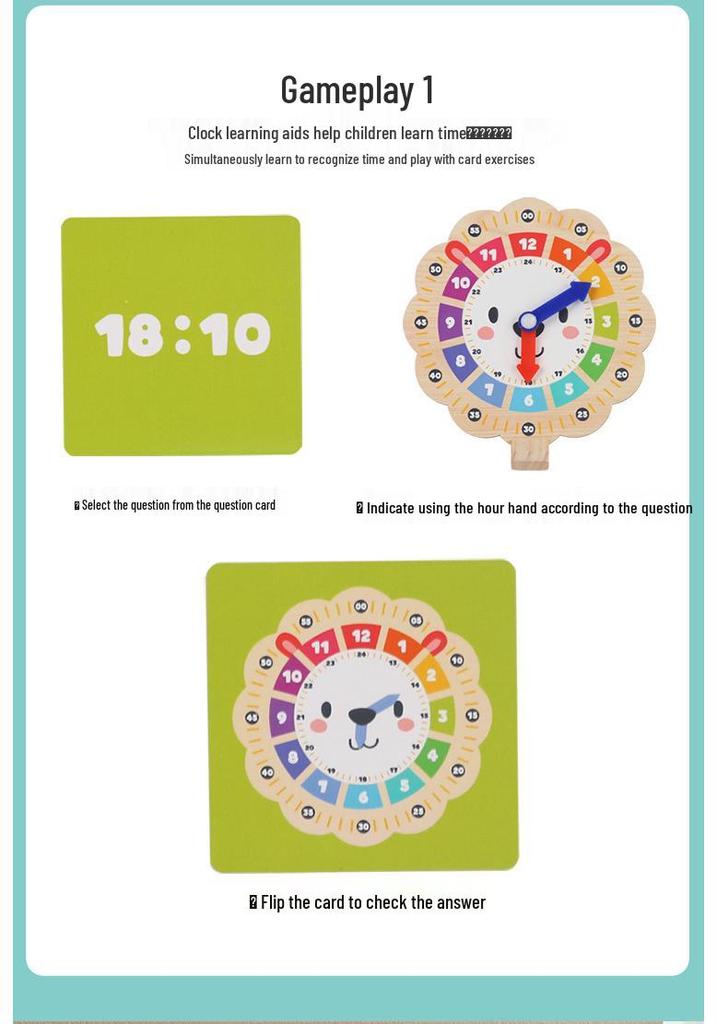 Montessori Children's Math Clock: Time Recognition Teaching Aid for Elementary Learning