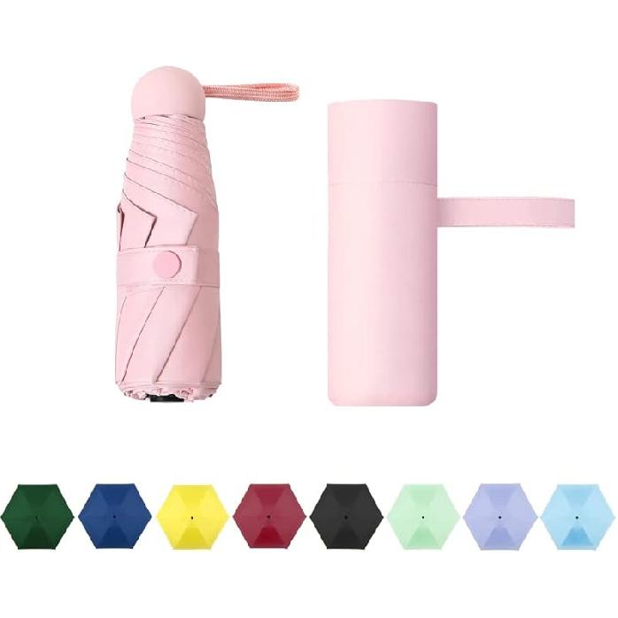 TIME LOVER Compact Travel Umbrella - Portable Mini Folding Umbrella with UV Protection for Rain, Girls and Women