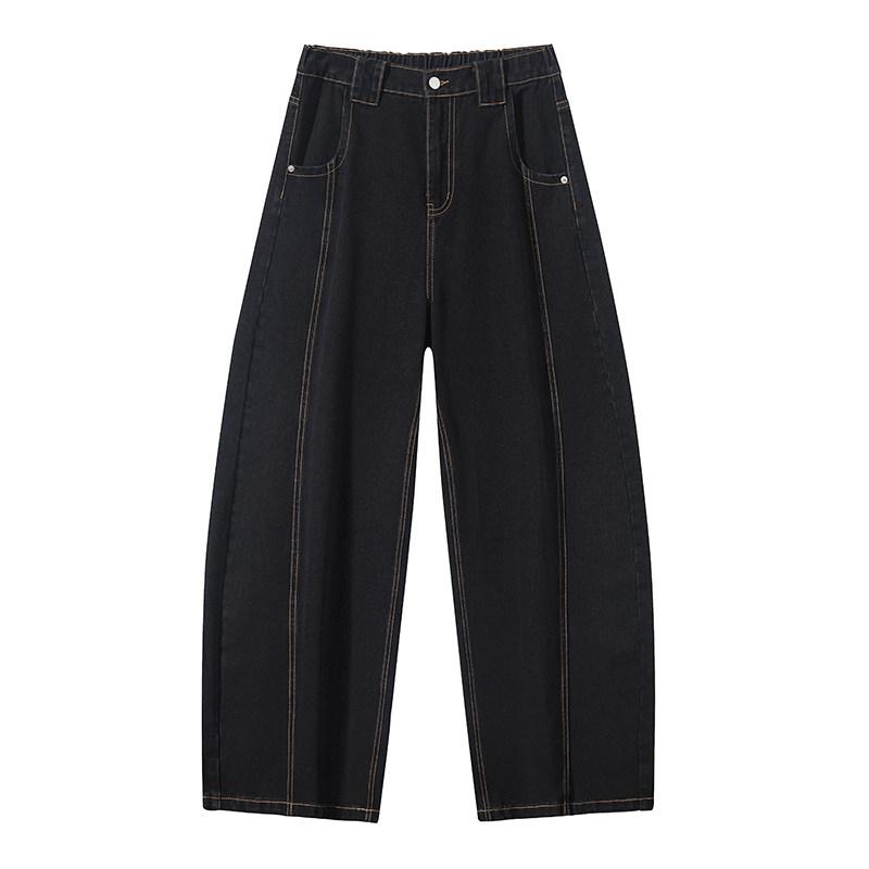 Neuankunft High Street Locker Gebogene Kante Jeans Herren Herbst Amerikanischer Stil Mode Klassisch Einfarbig Denim Hose Übergröße 8XL Jeans