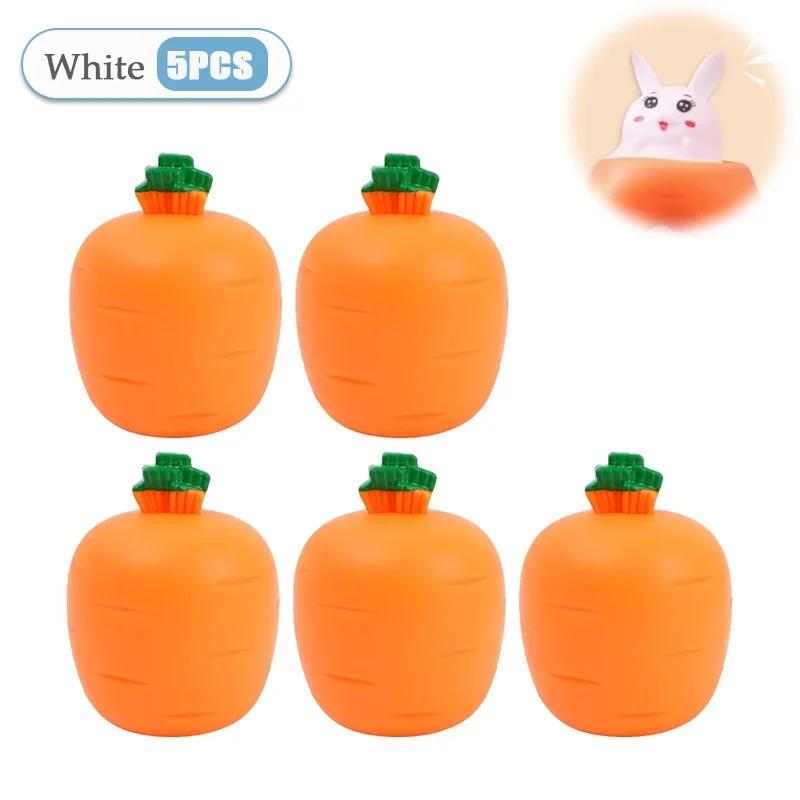 Squishy Carrot Rabbit Squeeze Telescopic Toys Kids Children's Radish Rabbit Cup Pinch Music Toy Creative Stress Relief Gift