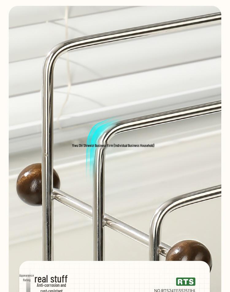 Porta asciugapiatti da bancone in acciaio inossidabile - Design sospeso a bordo stretto per cucina.