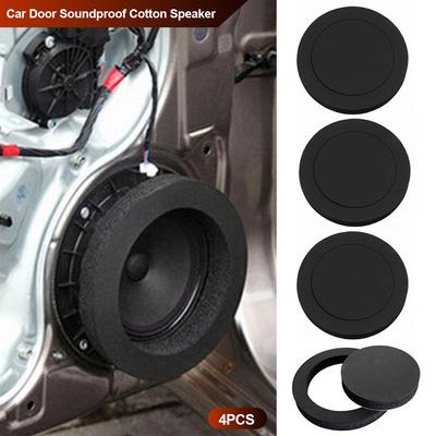 4Pcs Universal 6.5" Car Speaker Sound Insulation Ring Cotton Bass Door Trim Soundproof Foam Auto Interior Accessories