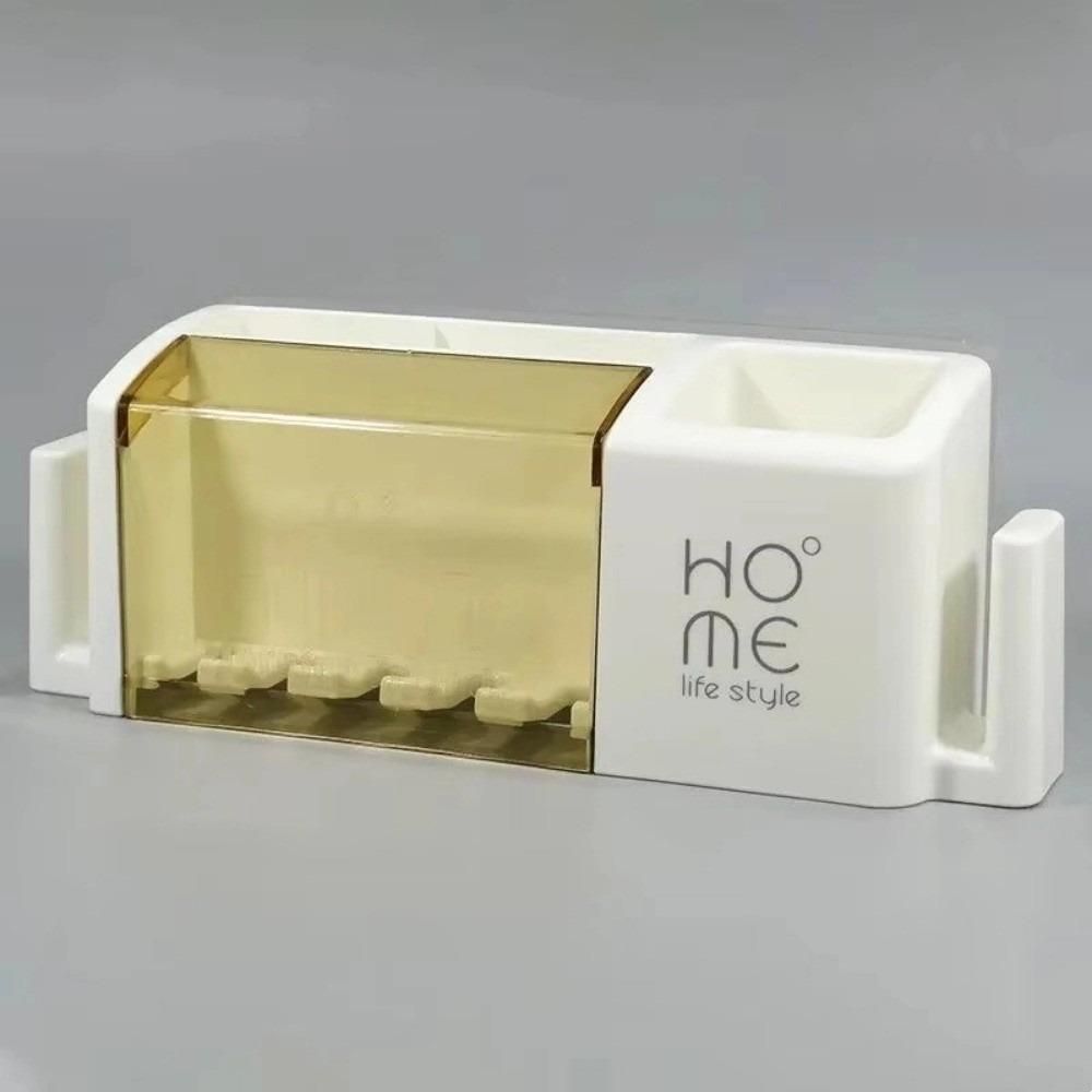 

Portable Bathroom Electric Toothbrush Holder Plastic No-Drilling Toothbrush Stand Wall-Mounted Cup Storage Rack Home Use жовтий