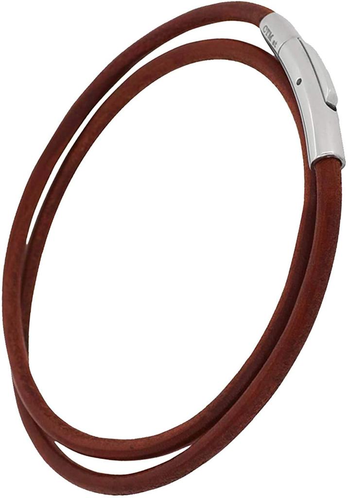 [Close To Me] Special Edition Leather Bracelet (Brown, Large) Men's Stainless Steel