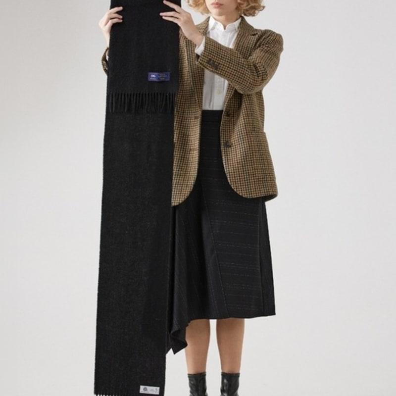 ABRAHAM MOON Merinowolle Schal 25cm - Schwarz