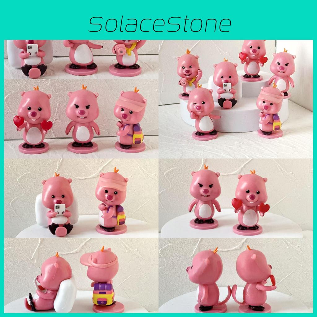 Cute Pvc Loopy Beaver Toys Models Set For Travel Gift And Girls Decoration Room