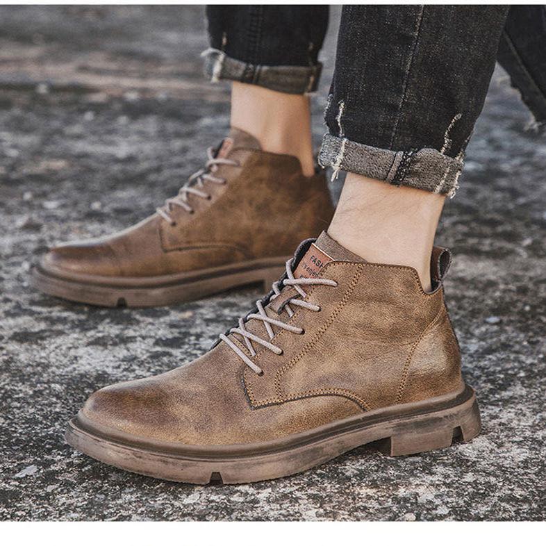 Mode Chelsea Boots Herren Knöchel Lederstiefel Britischer Trend Herrenstiefel Mode Frühling und Herbst Stiefel