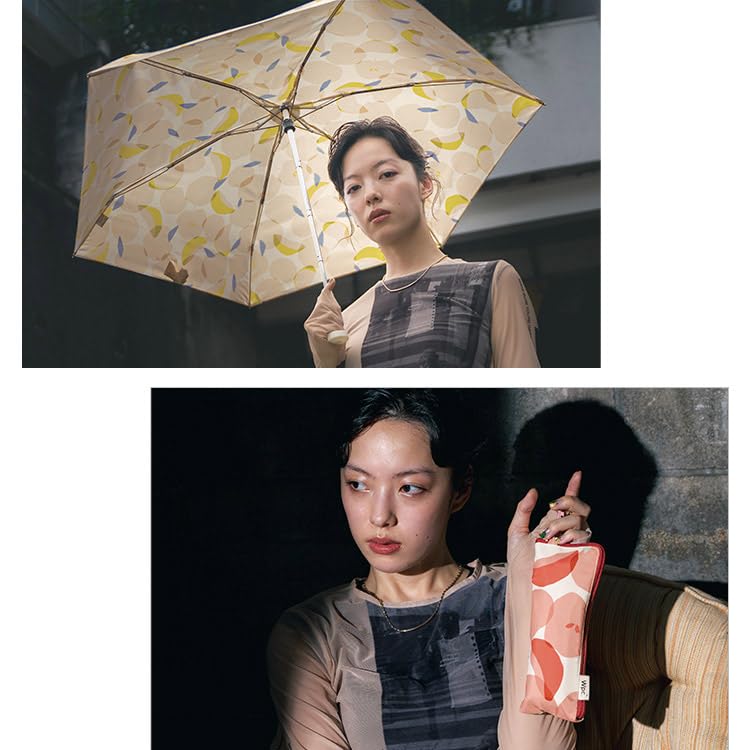 Omena Mini Folding Rain Umbrella for and Stylish and Cute for Retro Apple Fruit [2025] Wpc. Umbrella, Yellow, Commuting, School, Travel, Women,