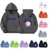 Kids Long Sleeve Loose Fit Pullover Hoodie with Letter Print and Pockets