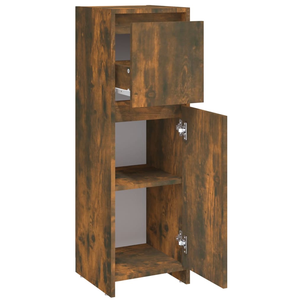 Schlichter Badezimmerschrank mit 1 Tür, 2 Ablagefächern und 1 Schublade, geeignet für verschiedene Räumlichkeiten, 30x30x95 cm