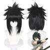 Anime Cosplay Perücke, Uchiha Sasuke Stachelige Schwarze Kurze Haare Hochtemperaturfaser Synthetisches Haarteil