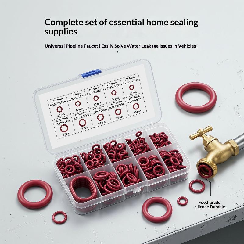 Silicone O Ring Assortment Set 351Pcs Heat Resistant Waterproof Sealer for Car Auto Repair Work