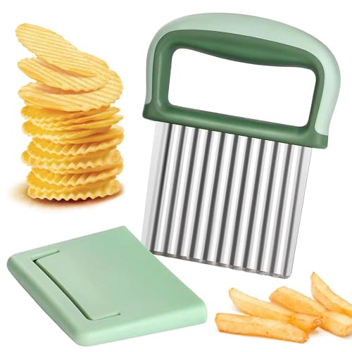 

French Fry Slicer, Potato Cutter, Stainless Steel Corrugated Knife, Potato Carrot Slicer, Potato Grid Slicer, Household (Style)