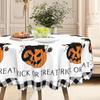 1 Halloween Tablecloth, Black Cat Pumpkin Tablecloth, Buffalo Plaid Halloween Decoration To Create A Mysterious Atmosphere