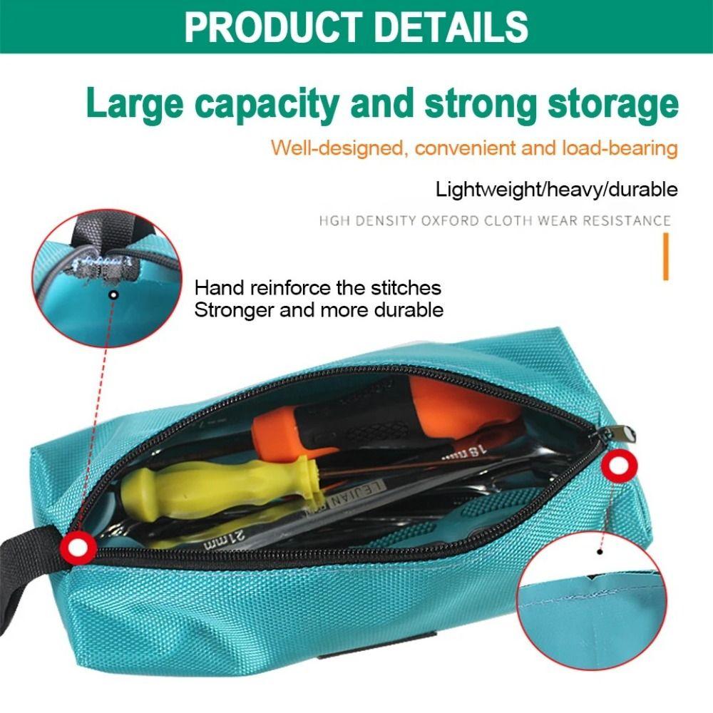 Waterproof Drill Bit Organizer Bag 1680D Oxford Canvas Zipper Pouch Convenient Tool Bag Screws