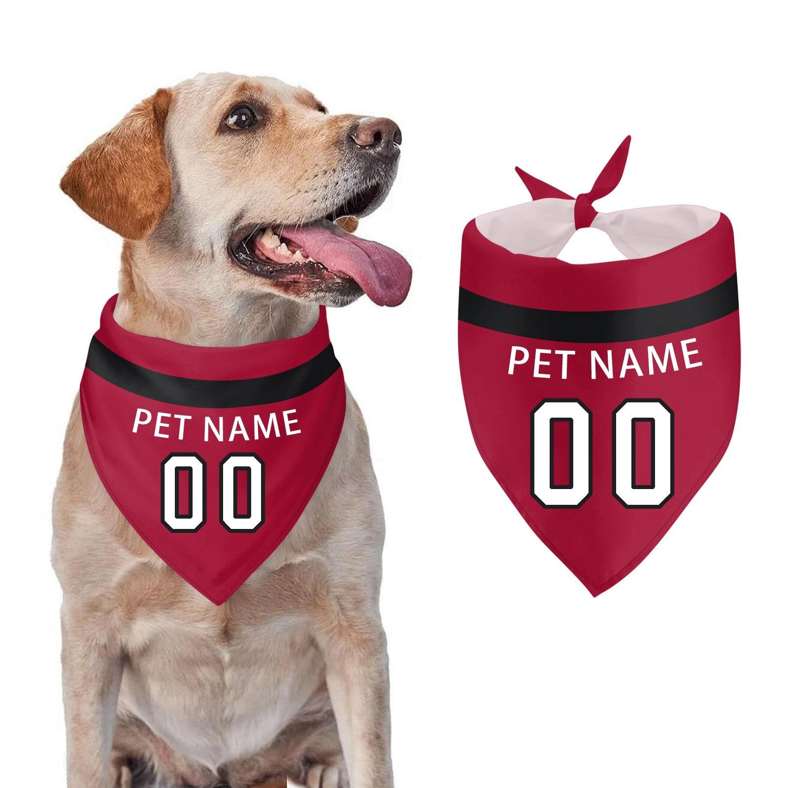

Personalized Dog Bandana With Name Number Custom Dog Bandana Pet Scarf For Puppy Small Medium Cats One Size винний