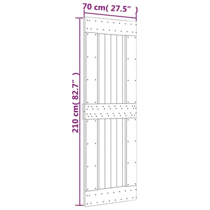 VidaXL Porte coulissante et kit de quincaillerie 70x210 cm pin massif, porte intérieure, porte de grange intérieure 3203032