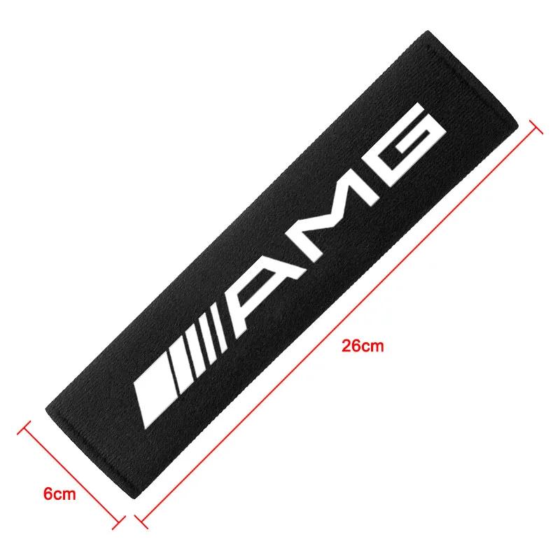 AABIF1 2Pcs Car Seat Belt Shoulder Pad Protective Cover Car Accessories Stickers For Mercedes Benz AMG W204 W213 W205 W211 W212 W176