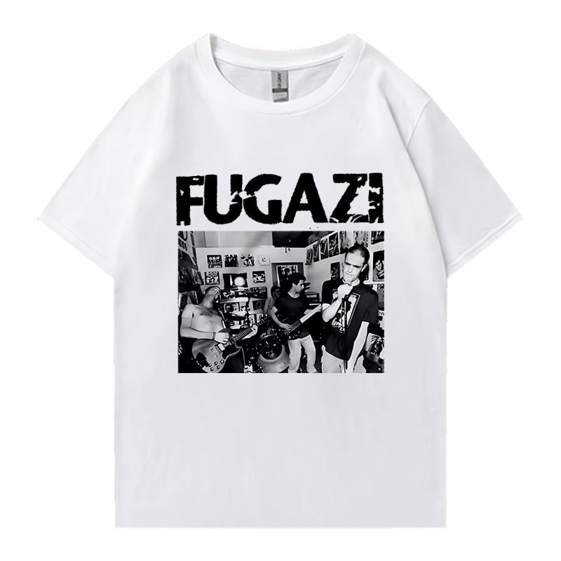 Trendy 2025 FUGAZI Band Graphic Oversized Tee Shirt Streetwear Men Women Summer Short Sleeve T-shirts 100% Cotton Popular Unisex