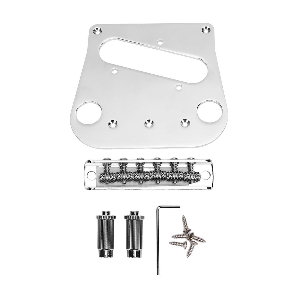 Fockety Metal Guitar Chrome Electric Guitar Bridge Adjustable Saddle Roller Easy Installation Roller Saddle Guitar Bridge Kit for Electric Guitars and