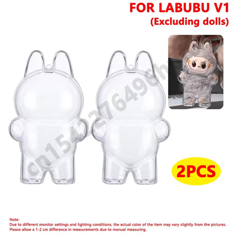 Clear Acrylic Case for Labubu Doll Blind Box Durable Protective Case for Labubu V1 V2 V3 V4 Dust and Scratch Proof Display Cover