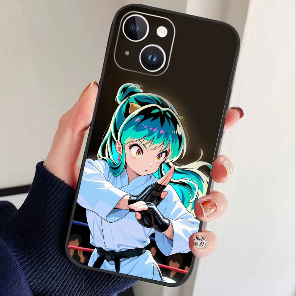 

LUM Anime U-Urusei Y-Yatsura Phone Case For iPhone 17 16 15 14 13 12 Max Plus Silicone Black Cover iPhone15plus