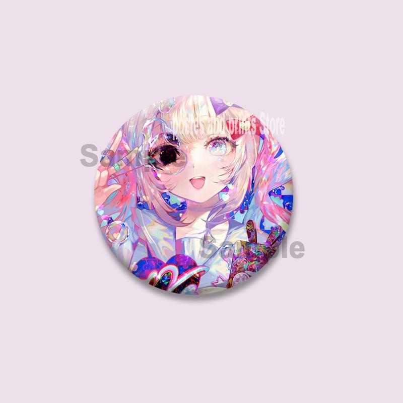 Pop Game Needy Streamer Overload Button Pins Cartoon KAngel Cosplay Badge Ame-chan Round Brooch Bag Hat Decor Jewelry Toys Gifts