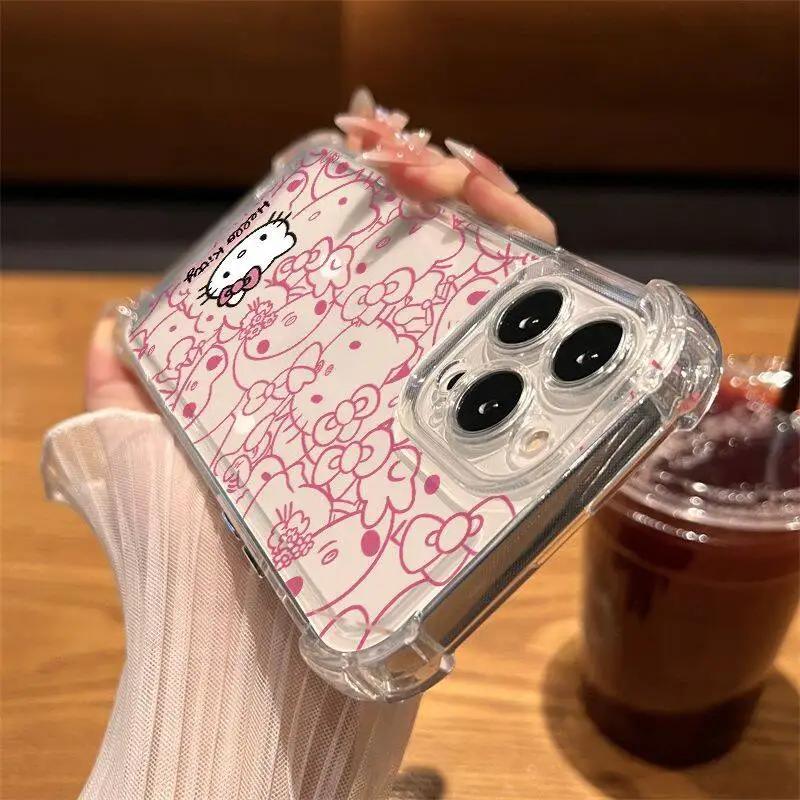 Sweet Hello Kitty Trasnaprent Casing For Huawei Honor 600 400 Lite 5G 400 Pro X9B X6C X7D X8D X6D X5C 5G Soft Shockproof Case