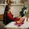 Einfacher Weihnachtskalender Roter Schlitten Klassischer Weihnachtsbaum-Schlitten Anhänger Miniatur-Schlitten Modell Dekor