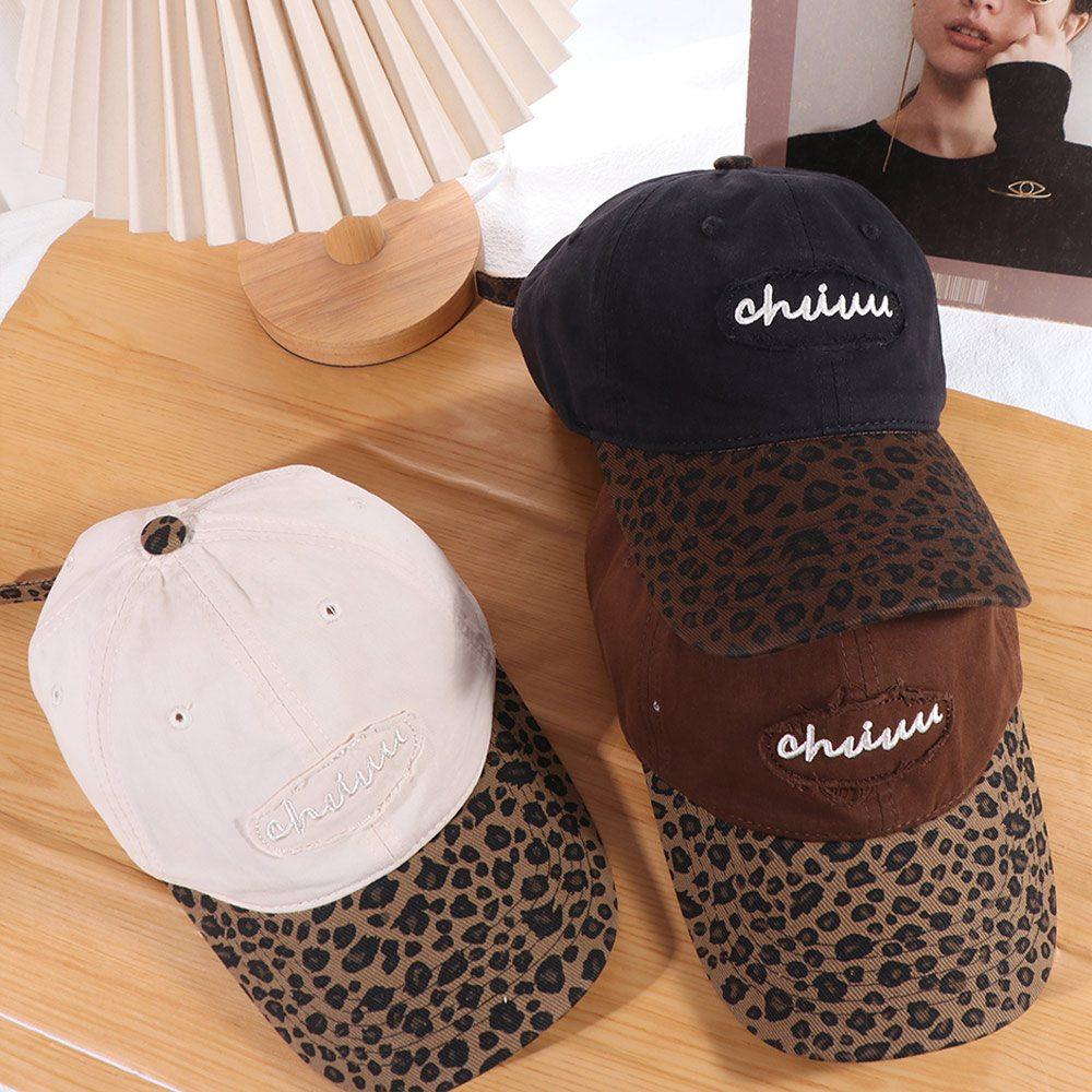 Adjustable Embroidered Baseball Cap Cotton Y2k Peaked Cap Retro Leopard Baseball Hat Teenagers