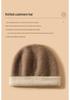 Women's Double-Sided 100% Pure Cashmere Beanie - Versatile Warm Knit Hat for Autumn/Winter