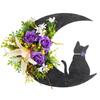 30CM Gothic Wreath Door Decoration Front Door Halloween Moon Wreath Charming Door Decoration Wreaths for Home Party Window Wall