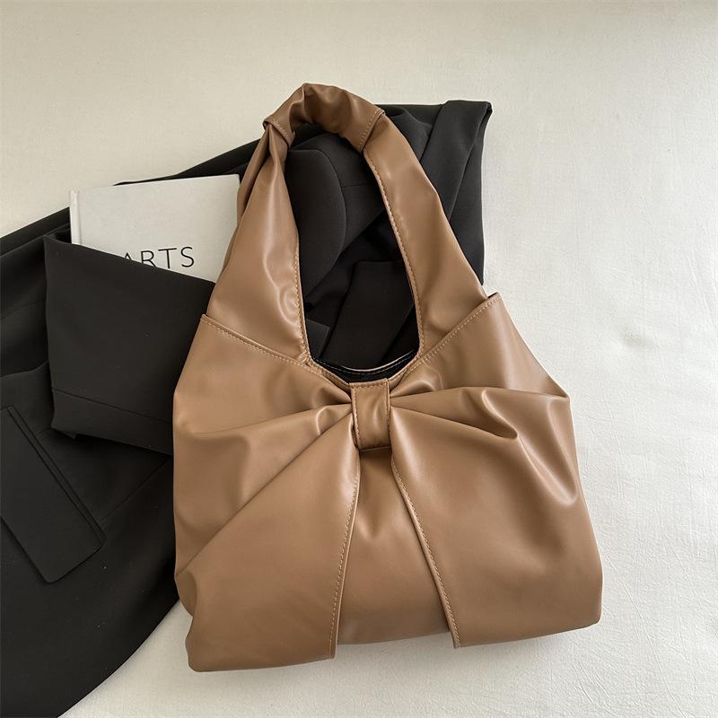Korean version of beautiful exquisite bow bag women's fashion denim commuting large capacity trend foreign style shoulder bag