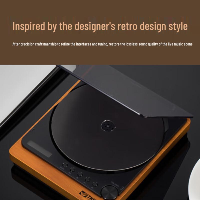 THINKYA HIFI Lettore CD Portatile Retro con Altoparlante Bluetooth Spina CN (adattatore incluso)