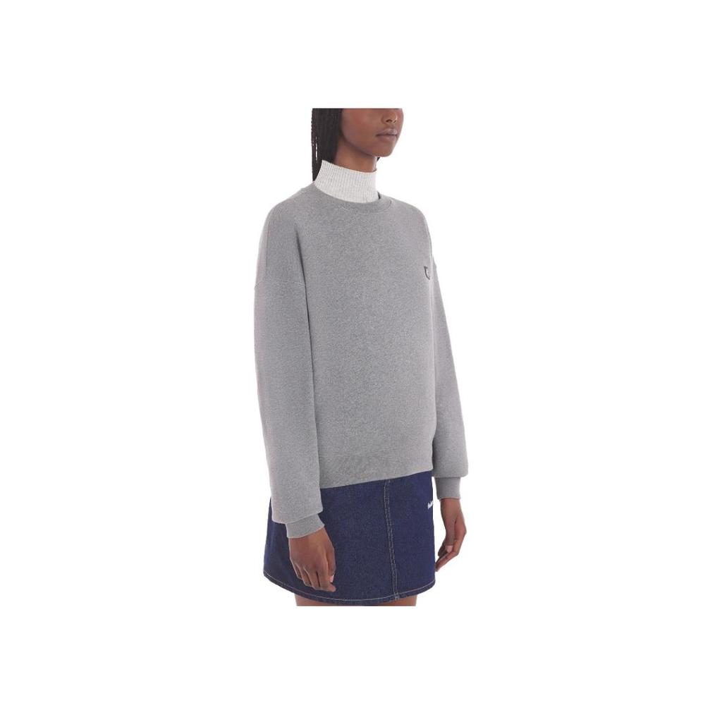 Maison Kitsune Solid Color Drop Shoulder Pullover Sweatshirt Women Sweatshirt Gray LW00303KM0307-H131