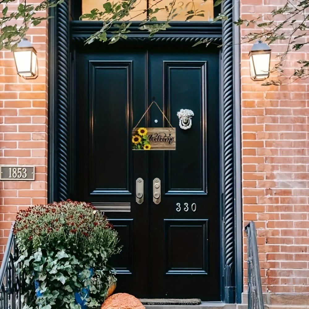 Leichtes Sonnenblumen Willkommensschild Hängendes Holzdekorationsschild Gartendekoration