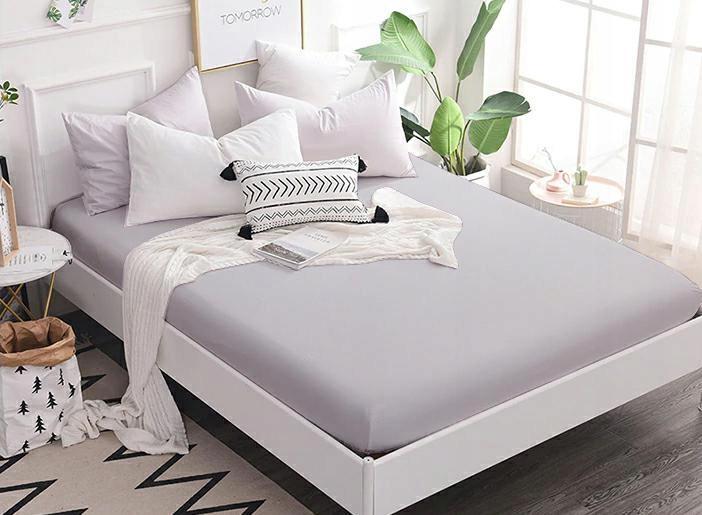 Jersey Fitted Sheet, Cotton, 90X200, Ash Gray