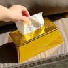 Gold Bar Shaped Tissue Box Shiny Metallic Gold Tissue Holder for Desk Bathroom Living Room Office Funny Home Decor Gift