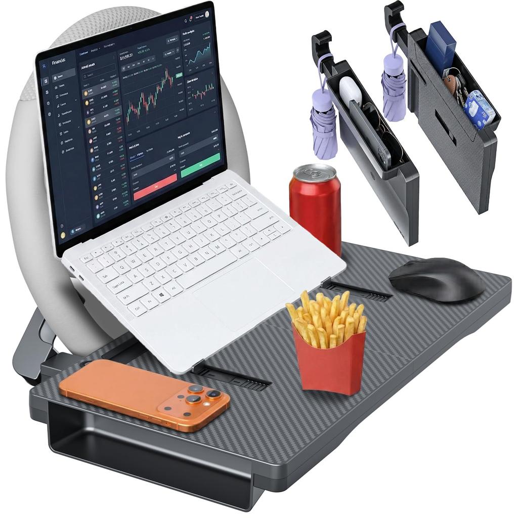 AUEOTUAR Car Steering Wheel Angle Design Car Tray for Kei Cars and Regular Cars Fiber Table, Table, 3-in-1 Multifunctional, Separable, Adjustable,
