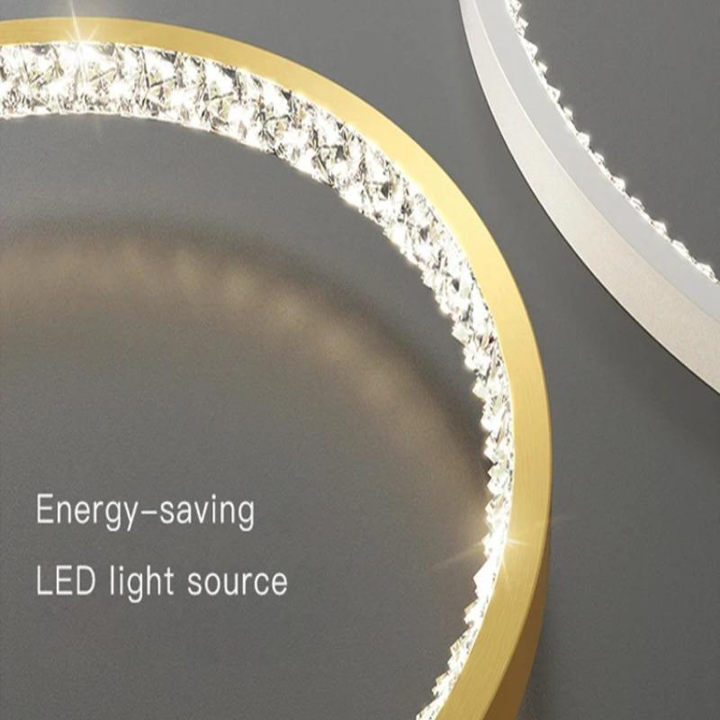 Moderne Runde LED Bescheidene Deckenleuchten für Schlafzimmer Küche Goldene Kristall-Kronleuchter Arbeitszimmer Badezimmer Deckenleuchter