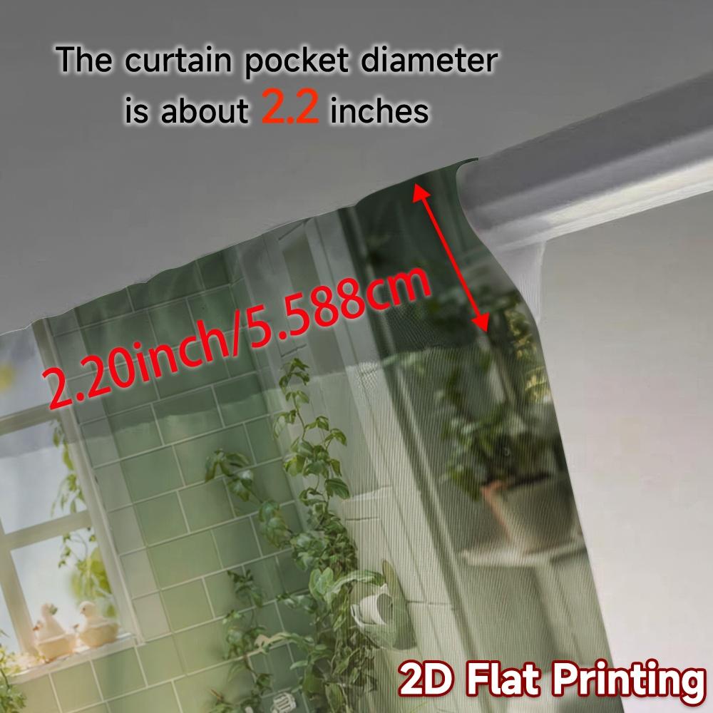 2pcs, 2D FLAT PRINTING Curtains (Without Rod) Ducklings Oasis Popular Popular Curtain Durable Polyester Curtains Art Deco