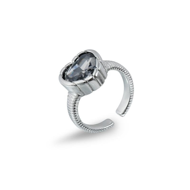 Minimalist Rhinestone Open Ring For Women Korean Fashion Geometry Adjustable Knuckle Ring Party Jewelry Lady Gift