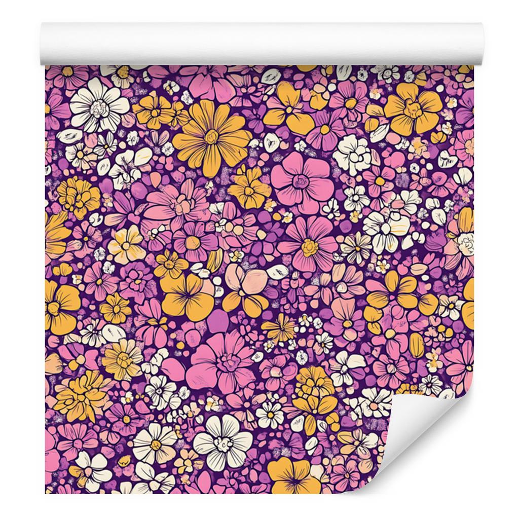 Purple and violet flowers wallpaper for living room and bedroom 50x1000