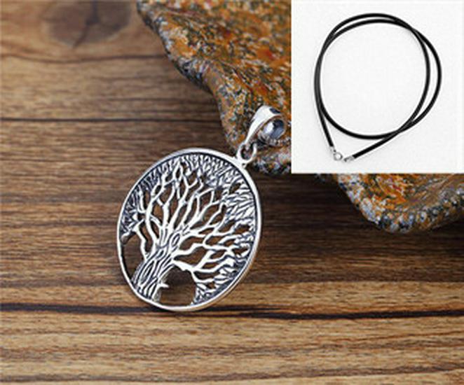 Retro Tree of Life Pendant Necklace: Trendy Unisex Fashion, Punk Hip Hop Style, Hollow-out Design.
