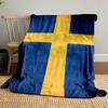 Schwedische Flagge Design Decke Gemustertes Deckenmuster, Flanell, geeignet für alle Jahreszeiten, Heimdekoration, warm und gemütlich