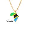 Collar con Mapa de Esmalte Africano: Colgante Geométrico de Acero de Titanio, Joyería Estilo 2022.