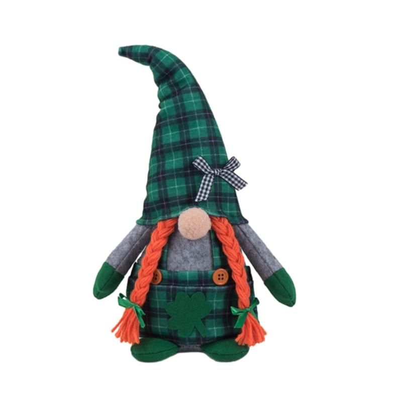 Patricks Day Gnome Standing Irish Faceless Doll Plush Decorations Handmade Party Decor for Kids Gift Desktop Ornaments